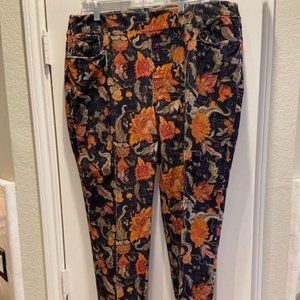 Soft Surroundings Corduroy Floral Pants Sz XL